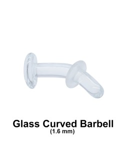 1.6 mm Glass Piercing Curved Bar with Clear O-ring